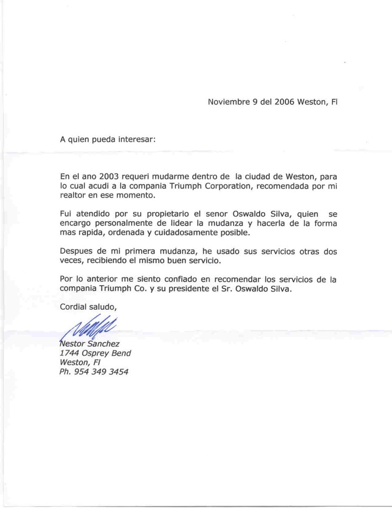 Moving Company referral letter 24