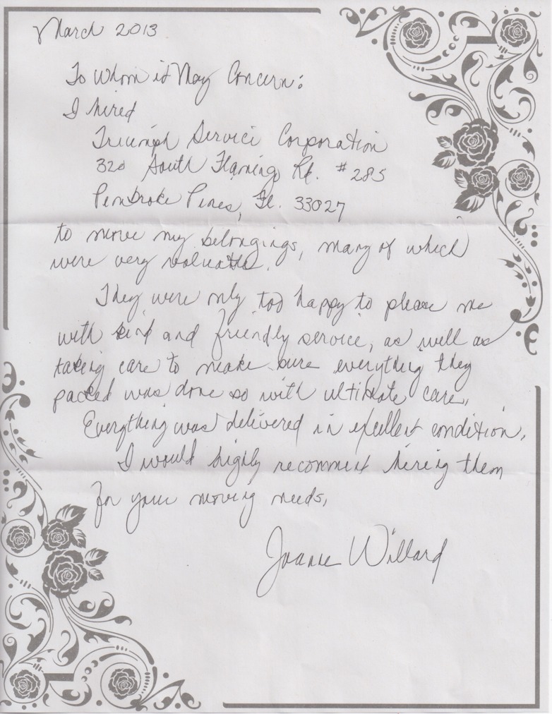 Moving Company referral letter 26